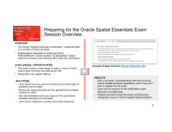 Preparing for the Oracle Spatial Essentials Certification Exam