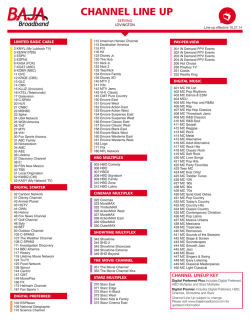 CHANNEL LINE UP - Baja Broadband