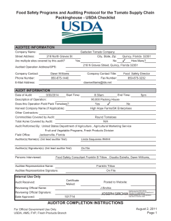 USDA Report - Gadsden Tomato Company