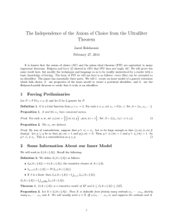 The Independence of the Axiom of Choice from the Ultrafilter Theorem