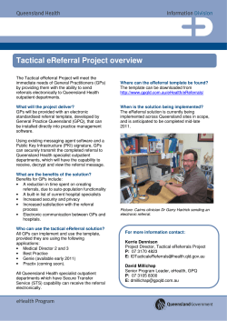 Tactical eReferral Project overview
