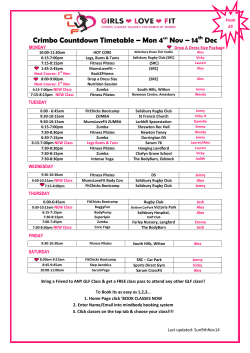 Crimbo Countdown Timetable – Mon 4th Nov – 14th