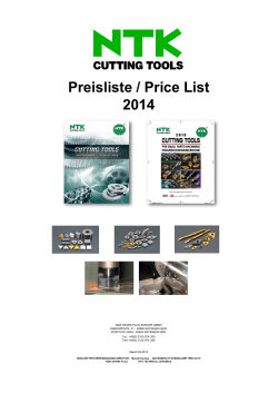 Preisliste / Price List 2014