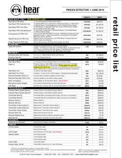 Retail Price List - Hear Technologies!