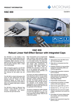 HAC 830 HAC 830 Robust Linear Hall-Effect Sensor with