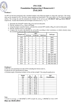 INS 332E Foundation Engineering I Homework I 25.02.2014 Due on