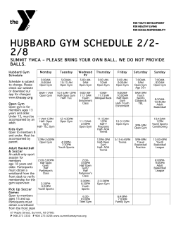 HUBBARD GYM SCHEDULE 1/12-1/18