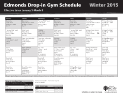 Edmonds Drop-in Gym Schedule Winter 2015