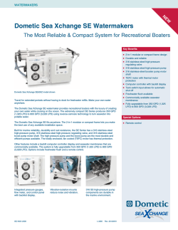 Dometic Sea Xchange SE Watermakers Specification Sheet