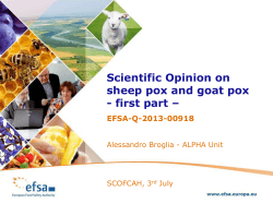 Scientific Opinion on sheep pox and goat pox