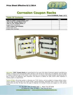 2013 GTP Corrosion Coupon Racks