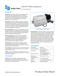 GALAXY Water Endpoints Product Data Sheet (GXY-DS-01146-EN)