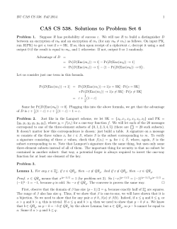 CAS CS 538. Solutions to Problem Set 6