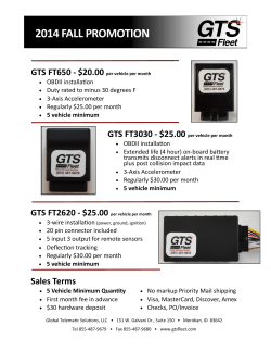 GTS Promotion FALL 2014 - Global Telematic Solutions