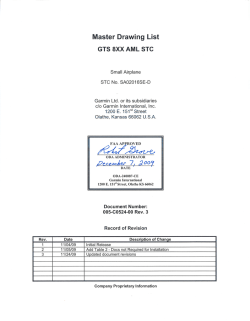 GTS 8XX AML STC Master Drawing List
