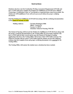 GWAR/GWE Petition for Fulfillment Form [PDF]