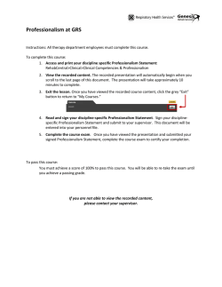 Professionalism at GRS