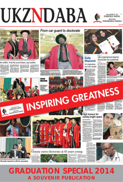 GRADUATION SPECIAL 2014 - University of KwaZulu
