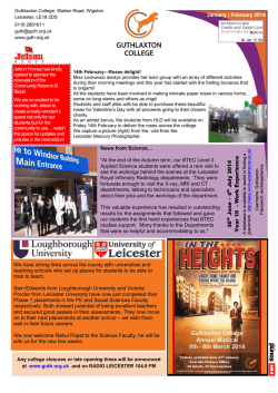 January Newsletter 2014 Newsletter 2014