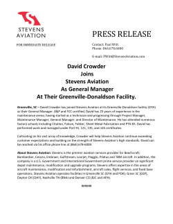 David Crowder Joins Stevens Aviation As General Manager At Their