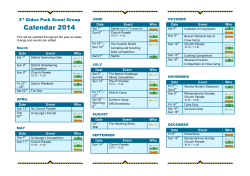 Calendar 2014 - 3rd Gidea Park Scout Group