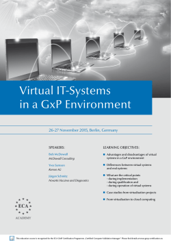 Virtual IT-Systems in a GxP Environment
