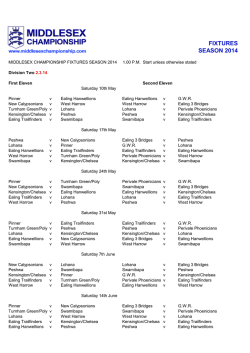 FIXTURES SEASON 2014 - Middlesex Championship