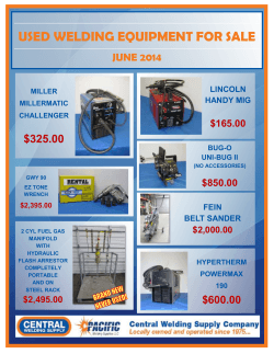 USED WELDING EQUIPMENT FOR SALE