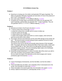 Bi 122 Midterm Answer Key Problem 1 a) Assuming no crossing