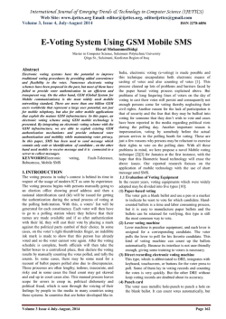 E-Voting System Using GSM Mobile SMS - IJETTCS