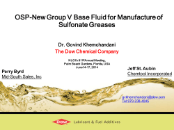 2014 NLGI OSP-New Group V Base Fluid for Manufacture of