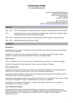 Curriculum Vitae - institut für politische wissenschaft aachen