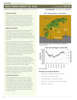 GRAN TIERRA ENERGY INC. (GTE)