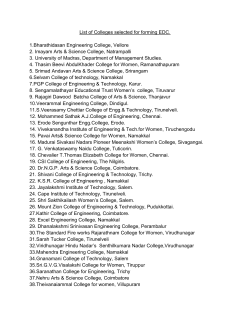 List of Colleges selected for forming EDC. 1.Bharathidasan