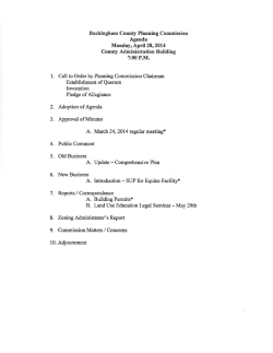 Buckingham County Planning Commission Agenda Monday, April28