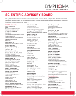 LRF Scientific Advisory Board - Lymphoma Research Foundation