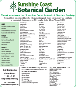 Thank you from the Sunshine Coast Botanical Garden Society