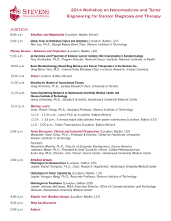 2014 Workshop on Nanomedicine and Tumor Engineering for