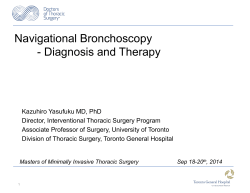Navigational Bronchoscopy - Diagnosis and Therapy