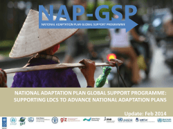 NATIONAL ADAPTATION PLAN GLOBAL SUPPORT