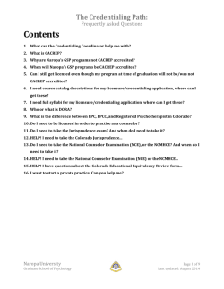 GSP CredentialingFAQs Aug2014 - MyNaropa
