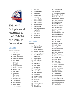 SD51 GOP – Delegates and Alternates to the 2014 CD2 and