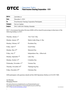 Important Notice Fixed Income Clearing Corporation - GSD