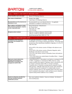 GTX Blasting Abrasives Safety Data Sheet