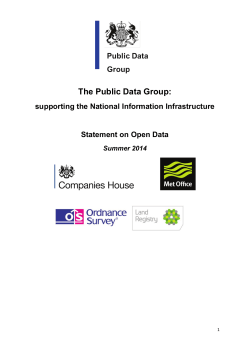 Public Data Group (PDG) Open Data Statement 2014