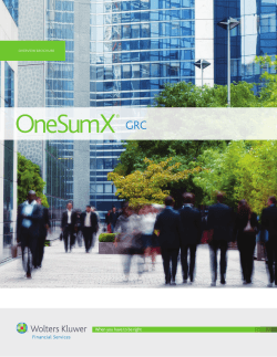 GRC Overview Brochure - Wolters Kluwer Financial Services