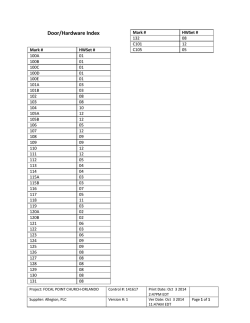Door/Hardware Index