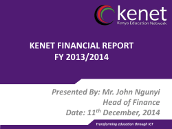 KENET FINANCIAL REPORT FY 2013/2014