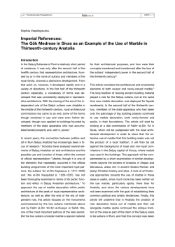 Imperial References: The G&ouml;k Medrese in Sivas as an
