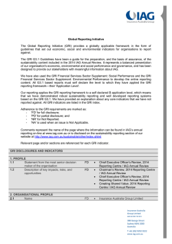 Global Reporting Initiative disclosure (635kb)